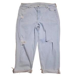 Old Navy Light Wash Distressed Extra High Rise Straight Leg Plus Size‎ 22